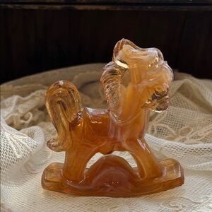 Imperial Glass Caramel Swag Rocking Horse
